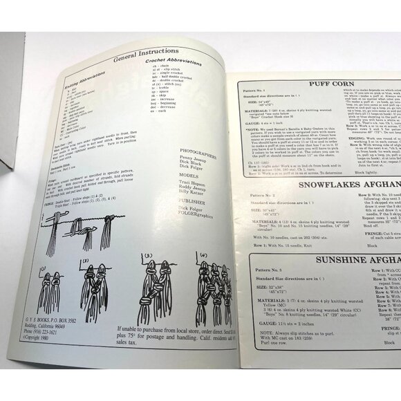 Convertible Baby Afghans 16 Pattern Book 1980 Vintage Crochet Knitting GYS #31 - Picture 6 of 8